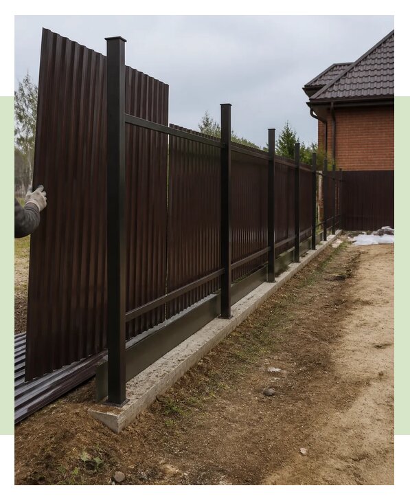 Монтаж забора из профнастила высотой 2,5 метра в Донецке